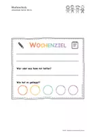 Vorschau - Arbeitsblätter - Mein Wochenziel / Zielsetzungsblatt für die Grundschule - Seite 1