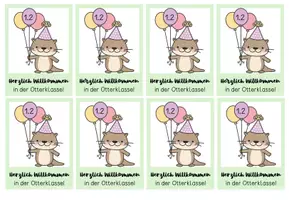 Vorschau - Anderer Materialtyp - Grußkarten zur Einschulung für deine Otterklasse (1a-e/1.1-1.4) - Seite 3