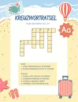 Vorschau - Arbeitsblätter - ABC-Kreuzworträtsel Klasse 1 und 2 -THEMA: SOMMER - Seite 1