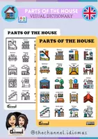 Aperçu - Affichage - PARTS OF THE HOUSE – Visual Dictionary (20 Words) - Page de couverture