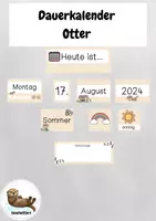 Vorschau - Anderer Materialtyp - Dauerkalender /Tafelkalender für deine Otterklasse (+Jänner) - Deckblatt