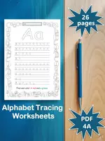 förhandsvisning - Alphabet Tracing Worksheets | Printables for Kids - försättsblad