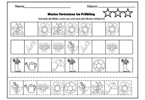 Vorschau - Arbeitsblätter - Muster Fortsetzen - Frühling & Ostern - Seite 3