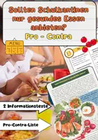 Vorschau - Arbeitsblätter - Gesunde Ernährung in Schulkantinen – Vorteile Nachteile - Deckblatt