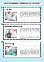 Vorschau - Mal- und Bastelvorlagen - Berufe im Krankenhaus: Lesetexte zum Ausschneiden - Seite 1