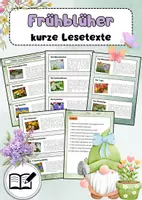 Vorschau - Mal- und Bastelvorlagen - Frühblüher Lesetexte zum Ausschneiden - Deckblatt