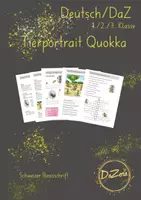 Vorschau - Arbeitsblätter - Portrait das Quokka - Tiere im Zoo - Deckblatt