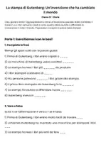 anteprima - Esercizi - La stampa di Gutenberg - Un'invenzione che ha cambiato il mondo - Scheda di lavoro - Pagina 1