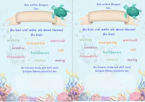 Vorschau - Lehrpläne/Lehrermaterial - Das wahre Zeugnis - Schildkrötenklasse - Seite 1