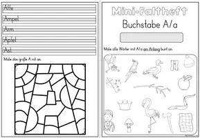 Vorschau - Stationenlernen - Mini-Faltheft Buchstabeneinführung – Druckschrift Buchstabe A (1. Klasse) - Seite 3