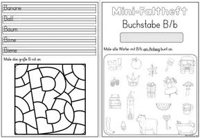 Vorschau - Arbeitsblätter - Mini-Faltheft Buchstabeneinführung – Druckschrift Buchstabe B (1. Klasse) - Seite 3
