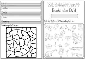 Vorschau - Stationenlernen - Mini-Faltheft Buchstabeneinführung – Druckschrift Buchstabe D (1. Klasse) - Seite 3