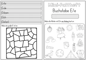 Vorschau - Stationenlernen - Mini-Faltheft Buchstabeneinführung – Druckschrift Buchstabe E (1. Klasse) - Seite 3