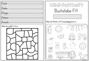 Vorschau - Stationenlernen - Mini-Faltheft Buchstabeneinführung – Druckschrift Buchstabe F (1. Klasse) - Seite 3