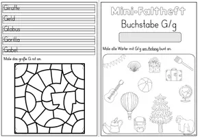 Vorschau - Arbeitsblätter - Mini-Faltheft Buchstabeneinführung – Druckschrift Buchstabe G (1. Klasse) - Seite 3