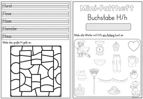 Vorschau - Arbeitsblätter - Mini-Faltheft Buchstabeneinführung – Druckschrift Buchstabe H (1. Klasse) - Seite 3