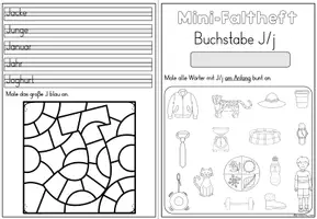 Vorschau - Stationenlernen - Mini-Faltheft Buchstabeneinführung – Druckschrift Buchstabe J (1. Klasse) - Seite 3