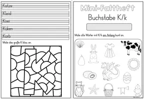 Vorschau - Stationenlernen - Mini-Faltheft Buchstabeneinführung – Druckschrift Buchstabe K (1. Klasse) - Seite 3