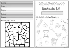 Vorschau - Stationenlernen - Mini-Faltheft Buchstabeneinführung – Druckschrift Buchstabe L (1. Klasse) - Seite 3