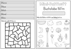 Vorschau - Arbeitsblätter - Mini-Faltheft Buchstabeneinführung – Druckschrift Buchstabe M (1. Klasse) - Seite 3