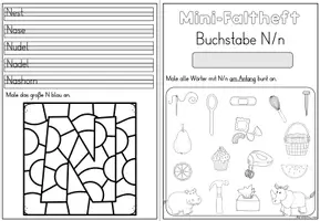 Vorschau - Arbeitsblätter - Mini-Faltheft Buchstabeneinführung – Druckschrift Buchstabe N (1. Klasse) - Seite 3
