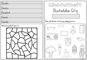 Vorschau - Arbeitsblätter - Mini-Faltheft Buchstabeneinführung – Druckschrift Buchstabe Q (1. Klasse) - Seite 3