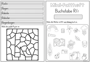 Vorschau - Arbeitsblätter - Mini-Faltheft Buchstabeneinführung – Druckschrift Buchstabe R (1. Klasse) - Seite 3