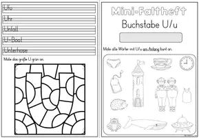 Vorschau - Arbeitsblätter - Mini-Faltheft Buchstabeneinführung – Druckschrift Buchstabe U (1. Klasse) - Seite 3