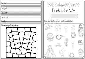 Vorschau - Arbeitsblätter - Mini-Faltheft Buchstabeneinführung – Druckschrift Buchstabe V (1. Klasse) - Seite 3