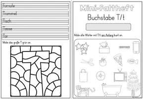 Vorschau - Stationenlernen - Mini-Faltheft Buchstabeneinführung – Druckschrift Buchstabe T (1. Klasse) - Seite 3