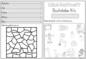 Vorschau - Stationenlernen - Mini-Faltheft Buchstabeneinführung – Druckschrift Buchstabe X (1. Klasse) - Seite 3