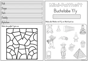 Vorschau - Stationenlernen - Mini-Faltheft Buchstabeneinführung – Druckschrift Buchstabe Y (1. Klasse) - Seite 3
