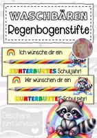 Vorschau - Anderer Materialtyp - Waschbärklasse Willkommensgeschenk Regenbogenstift - Deckblatt