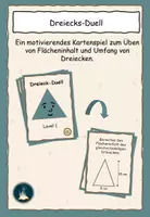 Vorschau - Spiele - Dreiecks-Duell – Spielkarten zu Flächeninhalt & Umfang von Dreiecken - Deckblatt