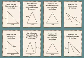 Vorschau - Spiele - Dreiecks-Duell – Spielkarten zu Flächeninhalt & Umfang von Dreiecken - Seite 2