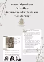 Vorschau - Unterrichtsreihen - materialgestüztes Schreiben zur Aufklärung - Deckblatt