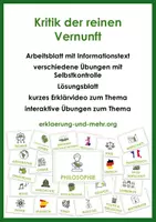 Vorschau - Arbeitsblätter - Kritik der reinen Vernunft - Deckblatt