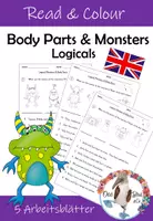 Vorschau - Arbeitsblätter - Englisch - Logicals Body Parts & Monsters - Deckblatt