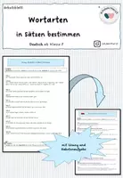 Vorschau - Arbeitsblätter - Arbeitsblatt: Wortarten in Sätzen bestimmen (ab Klasse 7) - Deckblatt