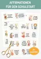 Vorschau - Anderer Materialtyp - Affirmationen für Kinder. Mutmachkarten für Kinder. Einschulung. Schulanfang. Begrüßungsgeschenk zur Einschulung - Deckblatt