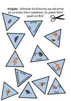 Vorschau - Arbeitsblätter - GRATIS Legestern Tiere im Wald Wortschatz - DaZ/DaF, Deutsch (Klassen 1 und 2) - Seite 1
