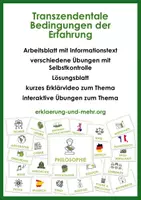 Vorschau - Arbeitsblätter - Transzendentale Bedingungen der Erfahrung - Deckblatt
