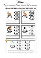 Vorschau - Lehrpläne/Lehrermaterial - Tiere im Wald Silben/Wortschatz DaZ/DaF, deutsch - Seite 1