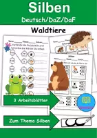 Vorschau - Lehrpläne/Lehrermaterial - Tiere im Wald Silben/Wortschatz DaZ/DaF, deutsch - Deckblatt