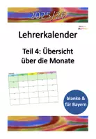 Vorschau - Lehrpläne/Lehrermaterial - Lehrerkalender 2025/26 Teil 4: Monatsübersichten - editierbar! - Deckblatt