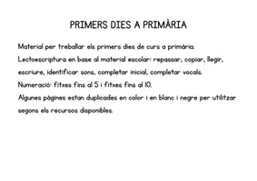 Vista previa - Hojas de trabajo - COMENCEM PRIMÀRIA. LECTO I NUMERACIÓ. MATERIAL ESCOLAR - página 2