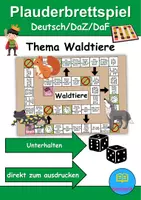 Vorschau - Spiele - Plauderbrettspiel Thema Tiere im Wald - DaZ/DaF, Deutsch - Deckblatt