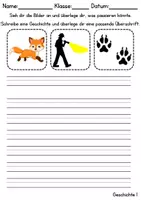 Vorschau - Unterrichtsreihen - Reizwortgeschichten Thema Tiere im Wald - DaZ/DaF, Deutsch (Geschichten schreiben) - Seite 1