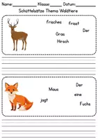 Vorschau - Lehrpläne/Lehrermaterial - Schüttelsätze Thema Tiere im Wald - DaZ/DaF, Deutsch (2./ 3. Klasse) - Seite 1