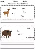 Vorschau - Lehrpläne/Lehrermaterial - Schüttelsätze Thema Tiere im Wald - DaZ/DaF, Deutsch (2./ 3. Klasse) - Seite 2